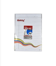 Load image into Gallery viewer, Oddy Project Sheets Ruled 140 GSM A4, 1 pc