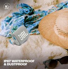 Load image into Gallery viewer, JBL Go 3 Eco with eco-friendly recycled materials and packaging, Wireless Portable Bluetooth Speaker, Pro Sound, Vibrant Colors with Rugged Fabric Design, Waterproof, Type C (without Mic, White)