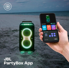 Load image into Gallery viewer, JBL Partybox 120 Wireless Bluetooth 160W Party Speaker, AI Sound Boost, Futuristic Light Show, Upto 12Hrs Playtime,Multispeaker Connection by Auracast, Guitar & Mic Input, Splashproof (Black)