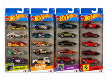 Load image into Gallery viewer, Hot Wheels 5-Pack Bundle ā Street Beasts, Stunt Tracks, HW Torque & Ferrari Die-Cast Cars