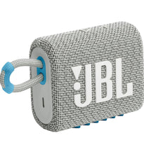 Load image into Gallery viewer, JBL Go 3 Eco with eco-friendly recycled materials and packaging, Wireless Portable Bluetooth Speaker, Pro Sound, Vibrant Colors with Rugged Fabric Design, Waterproof, Type C (without Mic, White)