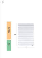 Load image into Gallery viewer, Oddy Project Sheets Ruled 140 GSM A4, 1 pc