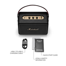 Load image into Gallery viewer, Marshall Kilburn III Portable Bluetooth Speaker with 50+ Hours of Portable Playtime, (360° Sound), Dust & Water-Resistant (IP54) – Black & Brass."
