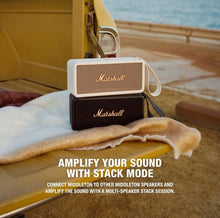 Load image into Gallery viewer, Marshall Middleton Portable Bluetooth Speaker with 20+ Hours of Portable Playtime, 360° Sound, Dust & Waterproof (IP67) - Black & Brass.