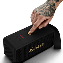Load image into Gallery viewer, Marshall Middleton Portable Bluetooth Speaker with 20+ Hours of Portable Playtime, 360° Sound, Dust & Waterproof (IP67) - Black & Brass.