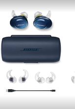 Load image into Gallery viewer, Bose Sound Sport Free Truly Wireless Sport Headphones (Midnight Blue/Citron)