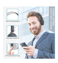 Load image into Gallery viewer, Portronics Muffs M POR-1073 Wireless Bluetooth 5.0 Stereo On-Ear Headphones with Immersive Stereo Sound, Hands Free Mic & AUX Port (Grey)