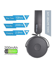Load image into Gallery viewer, Portronics Muffs M POR-1073 Wireless Bluetooth 5.0 Stereo On-Ear Headphones with Immersive Stereo Sound, Hands Free Mic & AUX Port (Grey)