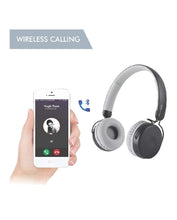 Load image into Gallery viewer, Portronics Muffs M POR-1073 Wireless Bluetooth 5.0 Stereo On-Ear Headphones with Immersive Stereo Sound, Hands Free Mic & AUX Port (Grey)