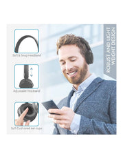 Load image into Gallery viewer, Portronics Muffs M POR-317 Wireless Bluetooth 5.0 Stereo On-Ear Headphones with Immersive Stereo Sound, Hands Free Mic & AUX Port (Black)