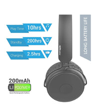 Load image into Gallery viewer, Portronics Muffs M POR-317 Wireless Bluetooth 5.0 Stereo On-Ear Headphones with Immersive Stereo Sound, Hands Free Mic & AUX Port (Black)