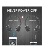 Load image into Gallery viewer, Portronics Muffs M POR-317 Wireless Bluetooth 5.0 Stereo On-Ear Headphones with Immersive Stereo Sound, Hands Free Mic & AUX Port (Black)