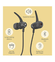 Load image into Gallery viewer, Portronics Harmonics 300 POR-1181 Stereo Wireless Bluetooth 5.0 Sports Headset with High Bass (Black)