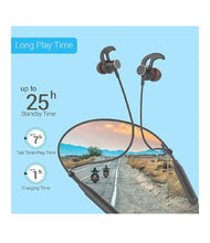 Load image into Gallery viewer, Portronics Harmonics 222 HD Stereo Wireless Bluetooth 5.0 Sports Headset with High Bass, Powerful Audio Drivers and One Touch Voice Assistant for All Android & iOS Devices (Black)