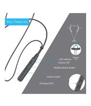 Load image into Gallery viewer, Portronics Harmonics 222 HD Stereo Wireless Bluetooth 5.0 Sports Headset with High Bass, Powerful Audio Drivers and One Touch Voice Assistant for All Android & iOS Devices (Black)