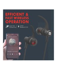 Load image into Gallery viewer, Portronics Harmonics 216 HD POR-279 Stereo Wireless Bluetooth 5.0 Sports Headset with High Bass, Powerful Audio Drivers and Noise Reduction for All Android & iOS Devices (Black