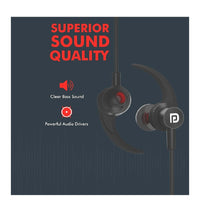 Load image into Gallery viewer, Portronics Harmonics 216 HD POR-279 Stereo Wireless Bluetooth 5.0 Sports Headset with High Bass, Powerful Audio Drivers and Noise Reduction for All Android & iOS Devices (Black