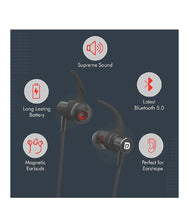 Load image into Gallery viewer, Portronics Harmonics 216 HD POR-279 Stereo Wireless Bluetooth 5.0 Sports Headset with High Bass, Powerful Audio Drivers and Noise Reduction for All Android & iOS Devices (Black