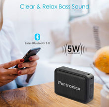 Load image into Gallery viewer, Portronics Dynamo POR-394 5W Bluetooth 5.0 Portable Stereo Speaker with TWS, USB Music & FM Music and Clear Bass Sound, 2000mAh Battery (Black)