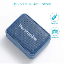 Load image into Gallery viewer, Portronics Dynamo 5W POR-737 Bluetooth 5.0 Portable Stereo Speaker with TWS, USB Music & FM Music and Clear Bass Sound (Blue)