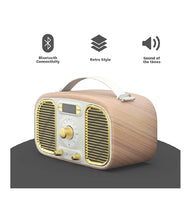 Load image into Gallery viewer, Corseca Eternia Retro Styled Bluetooth Wood Crafted Portable Speaker with Mic FM Radio and Digital Display (White)