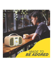 Load image into Gallery viewer, Corseca Eternia Retro Styled Bluetooth Wood Crafted Portable Speaker with Mic FM Radio and Digital Display (White)