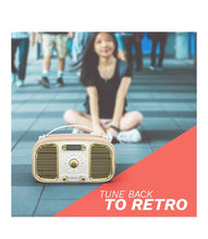 Load image into Gallery viewer, Corseca Eternia Retro Styled Bluetooth Wood Crafted Portable Speaker with Mic FM Radio and Digital Display (White)