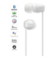 Load image into Gallery viewer, Sony WI-C200 Wireless In-Ear Headphones with 15 Hours Battery Life, Quick Charge, Magnetic Earbuds for Tangle Free Carrying,Metallic Finish, Bluetooth ver 5.0, Headset with mic for phone calls (White)