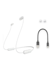 Load image into Gallery viewer, Sony WI-C200 Wireless In-Ear Headphones with 15 Hours Battery Life, Quick Charge, Magnetic Earbuds for Tangle Free Carrying,Metallic Finish, Bluetooth ver 5.0, Headset with mic for phone calls (White)
