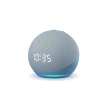Load image into Gallery viewer, All-new Echo Dot (4th Gen) with clock | Next generation smart speaker with improved bass, LED display and Alexa (Blue)