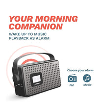 Load image into Gallery viewer, Corseca Black Boy 3 Premium Wireless Bluetooth Speaker with FM Radio Customizable Alarm AUX and USB Port (Black)