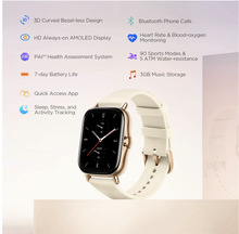 Load image into Gallery viewer, Amazfit GTS 2 Smart Watch, 1.65" AMOLED Display, Built -in GPS, SpO2 & Stress Monitor, Bluetooth Phone Calls, 3GB Music Storage, 90 Sports Modes (Desert Gold)