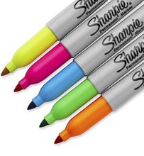 Load image into Gallery viewer, Sharpie Neon Permanent Markers, Fine Point, Assorted Colours, 5 Count