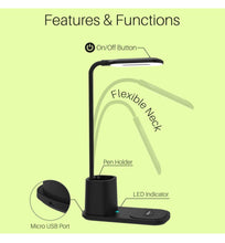 Load image into Gallery viewer, Portronics Brillo II Lamp with Wireless Charging (Black)