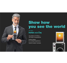 Load image into Gallery viewer, Fujifilm Instax Mini Evo Hybrid Camera Premium Edition with 20 Shots of Stone Gray Film and 100 Different Expressions