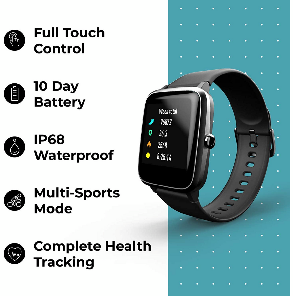 Noise Colorfit Pro 2 Full Touch Control Smart Watch Jet Black Universal Knowledge World UKW