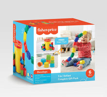 Load image into Gallery viewer, Fisher Price 3-in-1 Infant Complete Gift Pack&Fisher-Price Plastic Original Rock-a-Stack,Multicolor, Classic Stacking Toy with 5 Colorful Rings to Grasp, Shake, and Stack!
