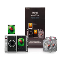 Load image into Gallery viewer, Fujifilm Instax Mini Evo Hybrid Camera Premium Edition with 20 Shots of Stone Gray Film and 100 Different Expressions