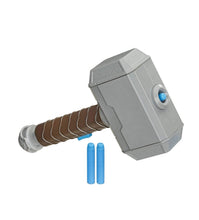 Load image into Gallery viewer, MARVEL NERF Power Moves Avengers Thor Hammer Strike Hammer NERF Dart-Launching Toy for Kids Roleplay, Ages 5 and Up Multicolor