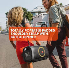 Load image into Gallery viewer, JBL PartyBox On The Go -A Portable Karaoke Party Speaker With Wireless Microphone, 100W Power Output, IPX4 Splashproof, 6 Playtime Hours, Shoulder Strap And Wireless 2 Party Speakers Pairing (Black)