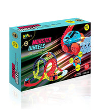 Load image into Gallery viewer, KIPA Monster Wheels Toy Car, 102 Pieces Electric Bendable Car Toy, Changeable Track,DIY Race Car Assembled Tracks with LED Light Up Toys for 3 4 5 6 7 Year Old Boys Girls Kids Birthday Gifts (102 Pcs.)