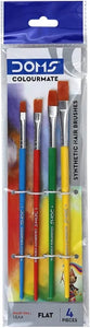 DOMS Colourmate Synthetic Paint Brush Set (Flat, Pack of 4 x 4 Set)