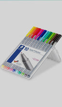 Load image into Gallery viewer, Staedtler 334 SB10 Triplus Fineliner Tip Pen in Staedtler Box - Pack of 10 (Multicolor)
