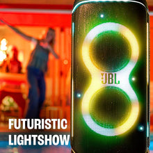 Load image into Gallery viewer, JBL PartyBox 720 - Loudest Battery-Powered Party Speaker with Superior Pro Sound and a Futuristic lightshow, Up to 15 Hours Playtime &amp; IPX4 Splash Proof (Black)
