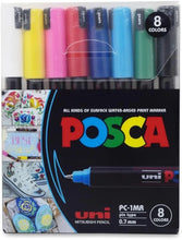 Load image into Gallery viewer, POSCA 1MR 0.7mm Markers (8 Colors- 8 Pcs)
