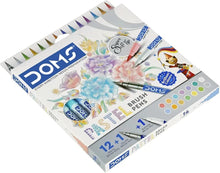 Load image into Gallery viewer, Doms Super Soft Tip Pastel Shades Brush Pen Set | 12 Pastel Shades + 1 Silver Shade + 1 Blender | Ideal for Doodling, Illustrations, Calligraphy, Artists, Studenst &amp; Professioanls | Pack Of 1
