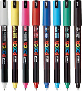 POSCA 1MR 0.7mm Markers (8 Colors- 8 Pcs)