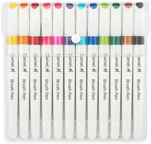 Camlin Brush Pen 12 Shades, Bold - Assorted