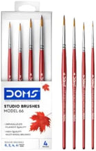 Load image into Gallery viewer, DOMS Studio Round Brushes Set of 4 (No. 0, 2, 4, 6) Unparalleled Filament Multi Media Brushes for Artists &amp; Professionals| Pack of 1
