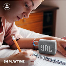 Load image into Gallery viewer, JBL Go 3 Eco with eco-friendly recycled materials and packaging, Wireless Portable Bluetooth Speaker, Pro Sound, Vibrant Colors with Rugged Fabric Design, Waterproof, Type C (without Mic, White)
